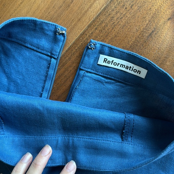 REFORMATION Yucca Linen Two Piece Matching Set / Dusty Blue Small 2 - Picture 7 of 7